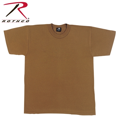 Rothco Solid Color Poly/Cotton Military T-Shirt - Brown- 2XL