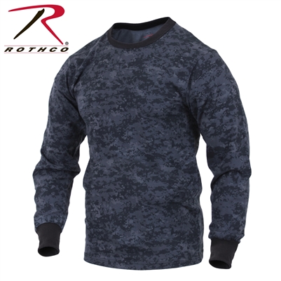 Rothco Long Sleeve Digital Camo T-Shirt - Midnight - 3XL