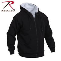 Rothco Heavyweight Sherpa Lined Zippered Sweatshirt - Black - 3XL
