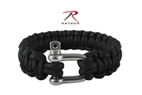 Rothco Paracord Bracelet With D-Shackle - Black