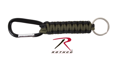 Rothco Paracord Keychain with Carabiner - Olive / Black