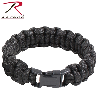 Rothco Solid Color Paracord Bracelet - Black