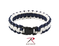 Rothco Two-Tone Paracord Bracelet - Midnight Blue / White