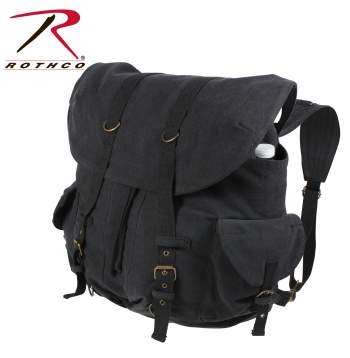 Rothco Vintage Weekender Canvas Backpack Black