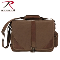 Rothco Vintage Canvas Urban Pioneer Laptop with Leather Accents - Brown