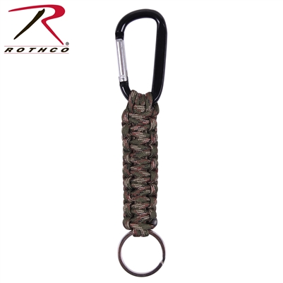 Rothco Paracord Keychain with Carabiner - Woodland