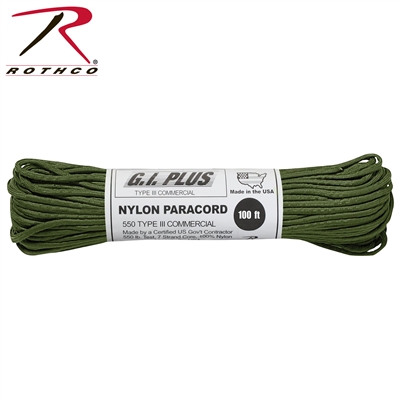 Rothco Nylon Paracord Type III 550 LB 100FT - Olive Drab