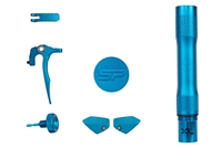 A blue color accent kit for Shocker ERA paintball markers.