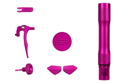 A pink color accent kit for Shocker ERA paintball markers.