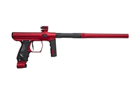 A dust red Shocker AMP paintball marker.