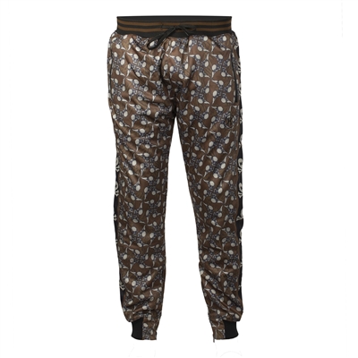 HK Army Track Joggers - Hostilewear Skulls - Brown