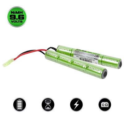 Valken Airsoft Battery - NiMH 9.6V 2200mAh Split Style