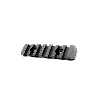This rail section from Valken is compatible with M-LOK mounting systems. The rail has 7 slots and is made to Weaver standards.