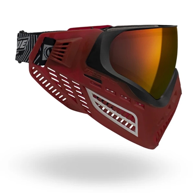 A Virtue VIO Ascend paintball mask in the Crystal Fire colorway.