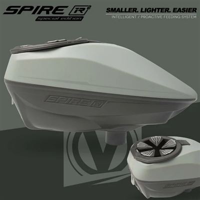 A Virtue Spire IR2 electronic paintball hopper.