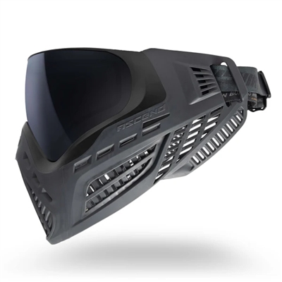 A Virtue VIO Ascend paintball mask in the FGG Dark Olive SE colorway.
