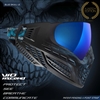 A Virtue VIO Ascend paintball mask in the Cyan Skull LE colorway.