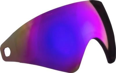 A chromatic amethyst mirrored thermal lens for Virtue VIO and Bunkerkings CMD goggle systems.