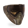 A Virtue Vio Contour II paintball mask in the Reality Brush Camo colorway. The mask is has a camouflage pattern and comes with an amber tinted lens.