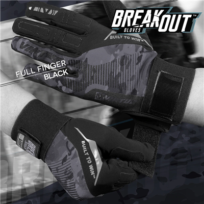 Virtue Breakout Rip-Stop Full Finger Gloves - Black Camo - Medium