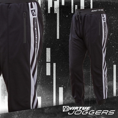 virtue jogger pants built to win black stripes