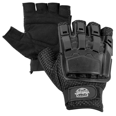 Valken V-Tac 1/2 Finger Plastic Gloves - Large / X-Large - Black