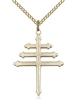 Gold Filled Marionite Cross Pendant, Gold Filled Lite Curb Chain, 1" x 3/4"