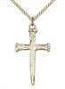 Gold Filled Nail Cross Pendant, Gold Filled Lite Curb Chain, 1 1/8" x 5/8"