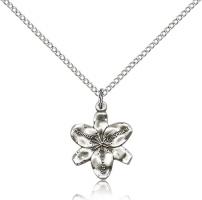 Sterling Silver Chastity Pendant, Sterling Silver Lite Curb Chain, 5/8" x 1/2"