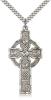 Sterling Silver Cross Pendant, Stainless Silver Heavy Curb Chain, 1 7/8" x 7/8"