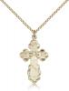 Gold Filled St. Olga Pendant, Gold Filled Lite Curb Chain, 1 1/8" x 5/8"