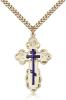 Gold Filled St. Olga Pendant, Stainless Gold Heavy Curb Chain, 1 3/8" x 7/8"