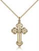 Gold Filled Russian Cross Pendant, Gold Filled Lite Curb Chain, 1 1/8" x 5/8"