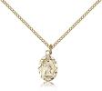 Gold Filled St. Ann Pendant, Gold Filled Lite Curb Chain, 1/2" x 1/4"