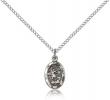 Sterling Silver St. Michael the Archangel Pendant, Sterling Silver Lite Curb Chain, 1/2" x 1/4"