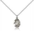 Sterling Silver St. Theresa Pendant, Sterling Silver Lite Curb Chain, 1/2" x 1/4"