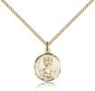 Gold Filled St. Christopher Pendant, Gold Filled Lite Curb Chain, 5/8" x 1/2"