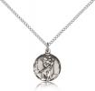 Sterling Silver St. Christopher Pendant, Sterling Silver Lite Curb Chain, 5/8" x 1/2"