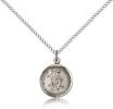 Sterling Silver Guardian Angel Pendant, Sterling Silver Lite Curb Chain, 5/8" x 1/2"