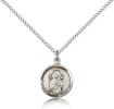 Sterling Silver Our Lady of Perpetual Help Pendant, Sterling Silver Lite Curb Chain, 5/8" x 1/2"
