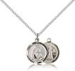 Sterling Silver Our Lady of La Salette Pendant, Sterling Silver Lite Curb Chain, 5/8" x 1/2"
