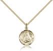 Gold Filled St. Cabrini Pendant, Gold Filled Lite Curb Chain, 5/8" x 1/2"