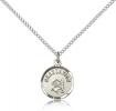 Sterling Silver Graduation Pendant, Sterling Silver Lite Curb Chain, 5/8" x 1/2"