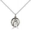 Sterling Silver Our Lady of Consolation Pendant, Sterling Silver Lite Curb Chain, 5/8" x 1/2"
