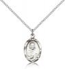 Sterling Silver St. Jude Pendant, Sterling Silver Lite Curb Chain, 3/4" x 3/8"