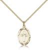 Gold Filled Cross Pendant, Gold Filled Lite Curb Chain, 3/4" x 3/8"