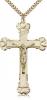 Gold Filled Crucifix Pendant, Stainless Gold Heavy Curb Chain, 2 3/8" x 1 3/8"
