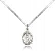 Sterling Silver Miraculous Pendant, Sterling Silver Lite Curb Chain, 1/2" x 1/4"