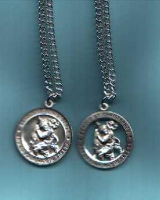 St. Christopher, Patron of Travelers, Sterling Silver Medal