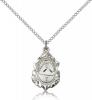 Sterling Silver St. Katharine Drexel Pendant, Sterling Silver Lite Curb Chain, 3/4" x 1/2"